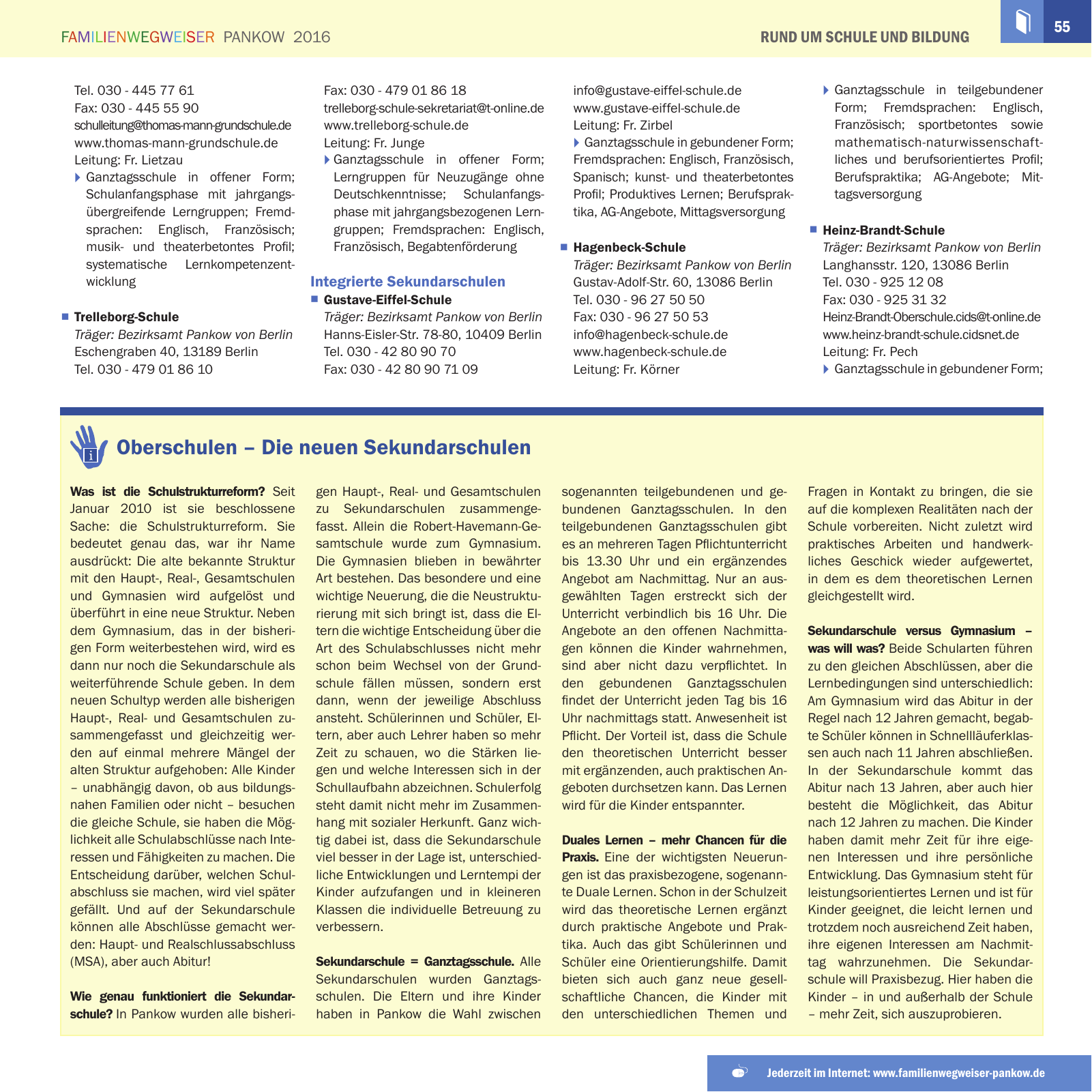 Vorschau Familienwegweiser Pankow 2016 Seite 55