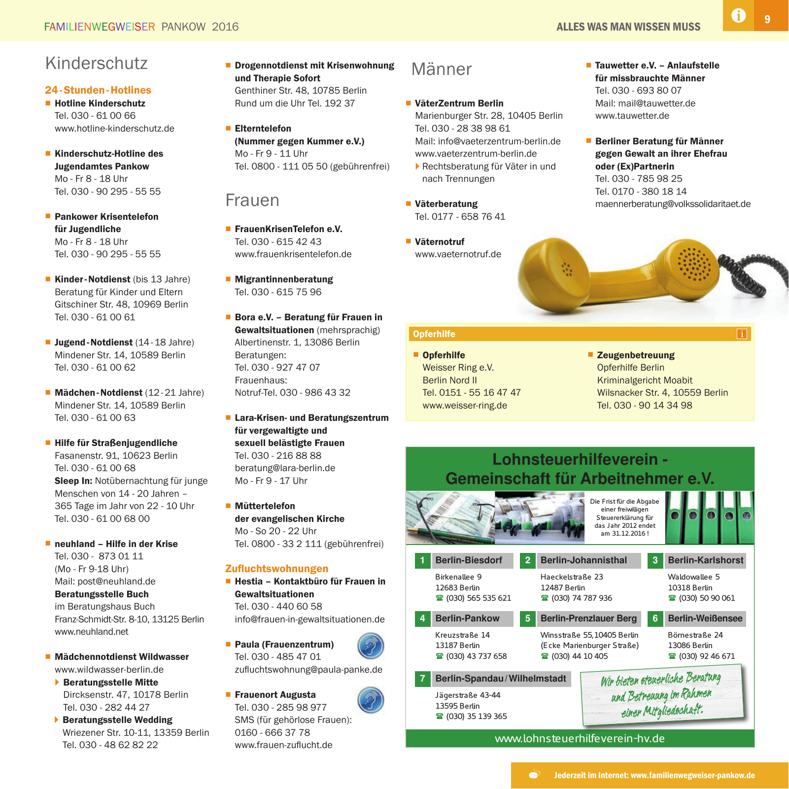 Vorschau Familienwegweiser Pankow 2016 Seite 9